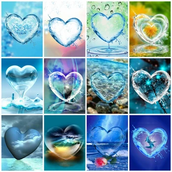 

EverShine Diamond Painting Heart Cross Stitch Diamond Embroidery Landscape Rhginestones Art Bead Picutre Kits Home Decoration