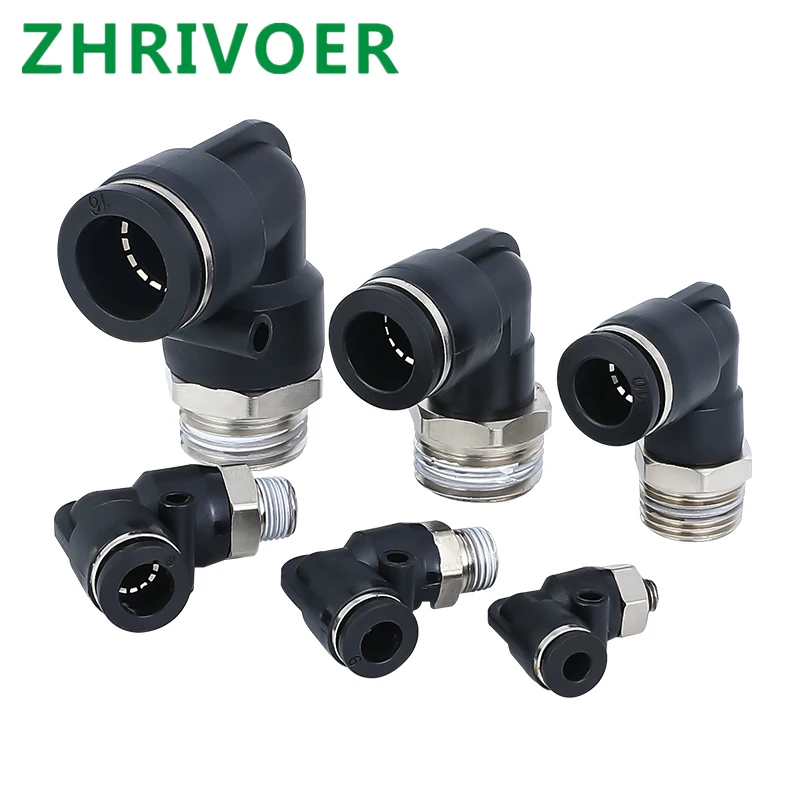 M5 1/8 &quot1/4&quot 3/8 &quot1/2&quot наружная резьба черная 4 6 8 10 12 мм трубка к пневматическим