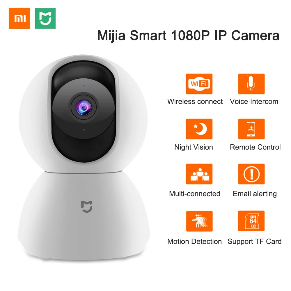 Обновленная версия оригинальная умная ip-камера Xiaomi веб-камера 1080P WiFi панорамирование ночного видения 360 Угол обзора видео камера монитор младенца