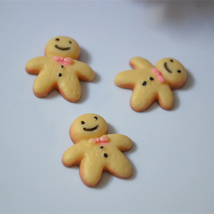 1pcs/lot resin flatback Gingerbread man 19mm Cabochons Scrapbooking Hair Bow Center DIY Christmas decration C109-8