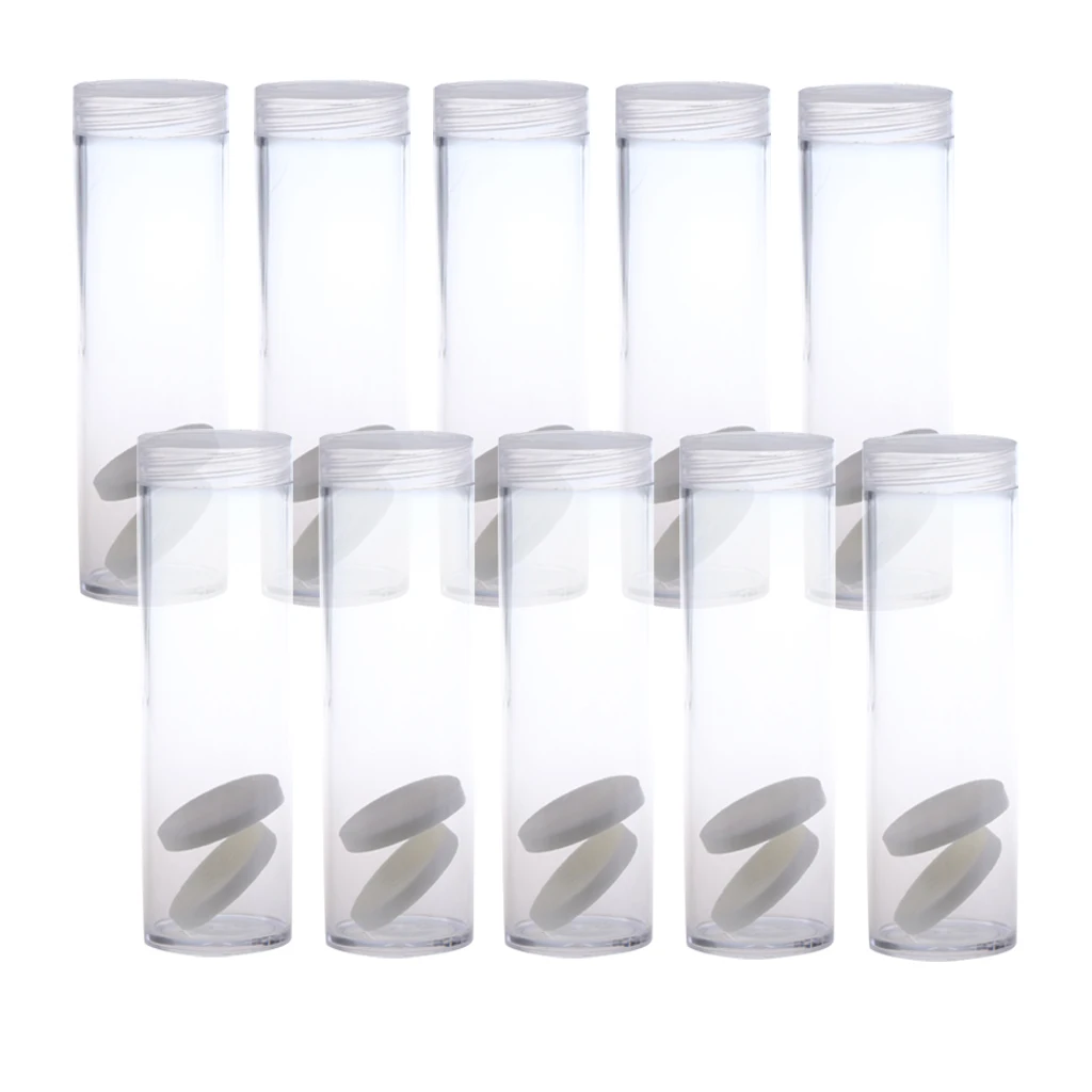 10Pcs/set 32mm Applied Protective Tube Holder Clear Round Cases Coin Storage | Дом и сад