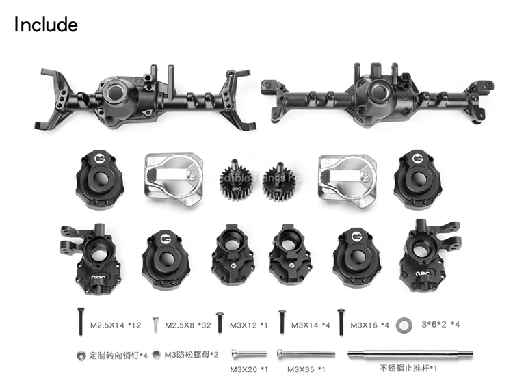 GRC G2 Aluminun передняя ось+ задний набор осей для 1/10 rc автомобиля Trx trx-4