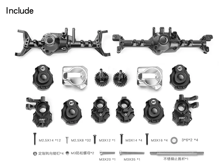 

GRC G2 Aluminun Front Axle+Rear Axle Set for 1/10 rc car Trx TRX-4