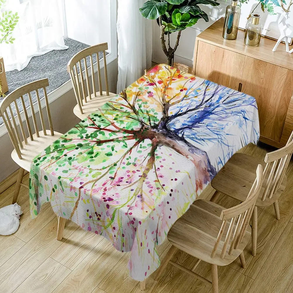 

Tree of Life Four Season Beautiful Art Big Branch Leaves Nature Rectangle Tablecloth