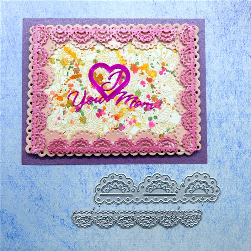 

Naifumodo Crafts Metal Steel Cutting Dies Scalloped Lace Border Stencil for DIY Scrapbooking Paper/photo Cards Embossing Dies