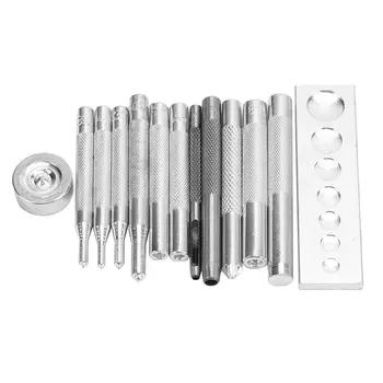 

13 pcs/lot Button Installation Tool Snaps Buttonl Hand Knock Installation Grinding Tool for Metal Rivet Pressing Button Machine