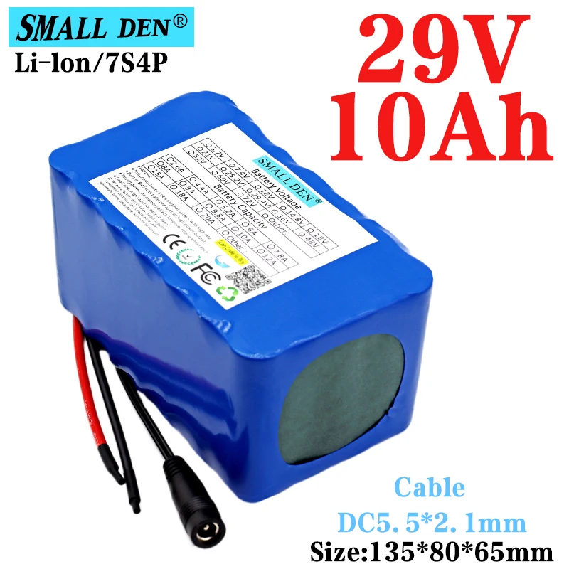 7S4P 29V 10Ah 18650 29.4V 10000mAh Li-ion rechargeable battery pack E-bike motorcycle scooter (air transport) | Электроника