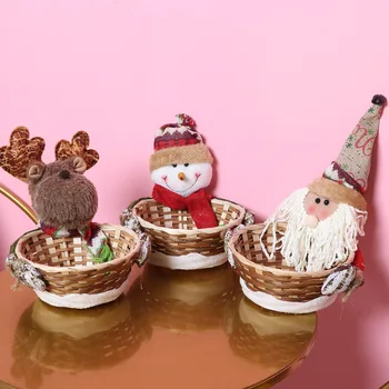 

Christmas Decoration Knitted Fruit Basket Christmas Home Desktop Decoration