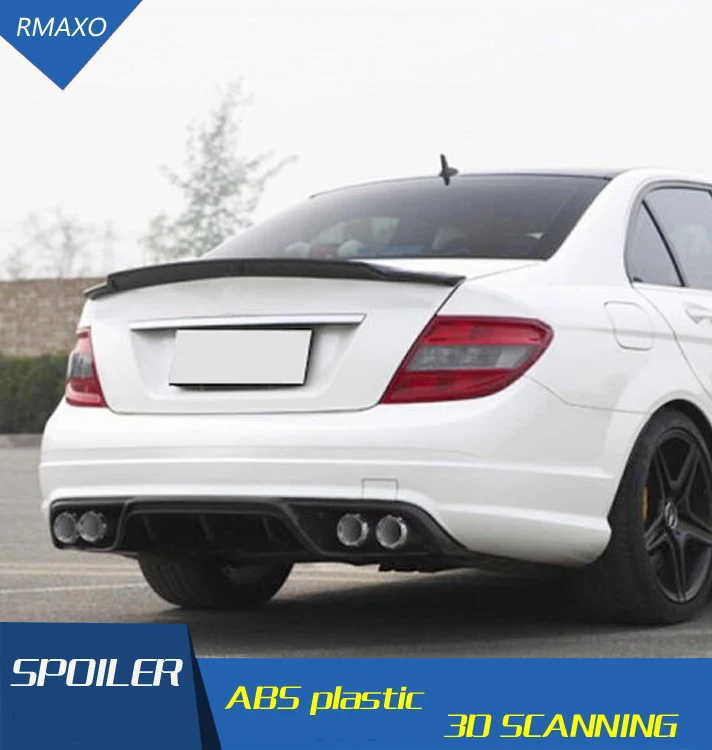 Для Benz W204 спойлер 2008- углеродное волокно автомобиль спойлер заднего крыла для Benz W204 C180 C200 C260 C280 C300 C74 задавайте спойлер
