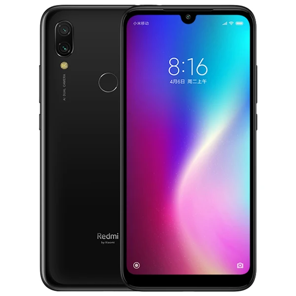 Black Смартфон Xiaomi Redmi 7 с глобальной ПЗУ, 4 ГБ, 64 ГБ, Восьмиядерный процессор Snapdragon 632, камера 12 МП, аккумулятор 4000 мАч, полноэкранный экран 6,26 дюйма - Цвет: Black