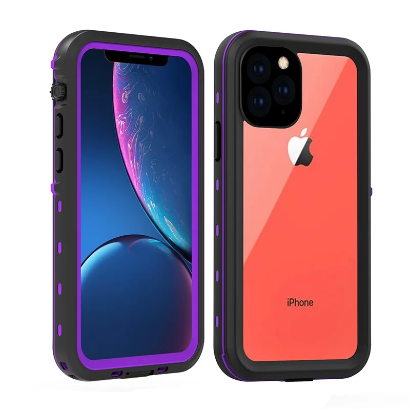 Водонепроницаемый чехол для телефона iPhone 11 pro Max Роскошный прозрачный чехол для iPhone 11 iPhone11 Pro чехол противоударный чехол - Цвет: Purple