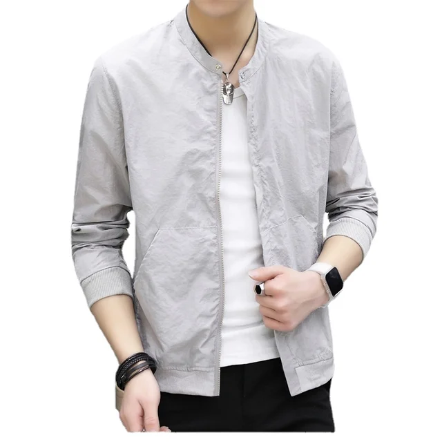cheap clothing Summer Outdoors Coats male Jacket Ultra Light Clothing Breathable Jacket Anti-UV coat men zipper windbreaker 4XL 3