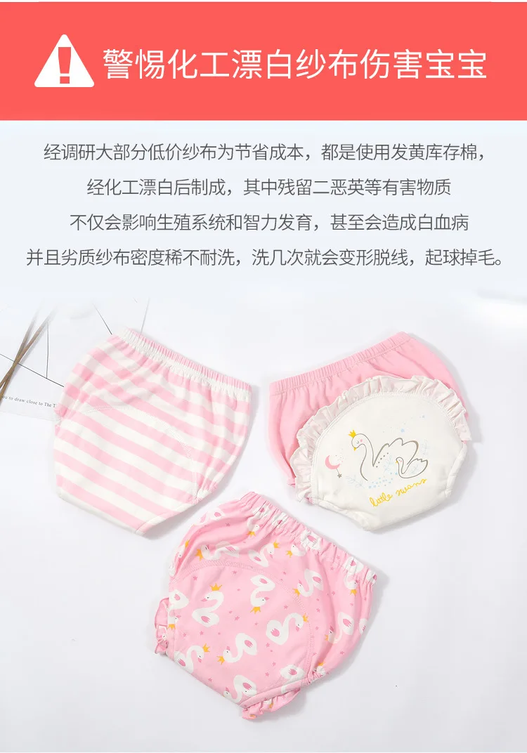 3Pcs/Set Waterproof Reusable Baby Cotton Training Pants Infant Shorts Underwear Cloth Diaper Nappies Child Panties Nappy