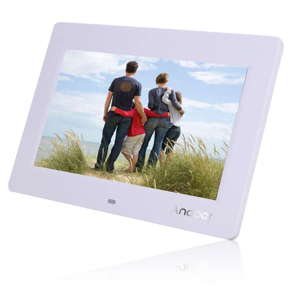 Белый Andoer Настольный 10 ''HD TFT-LCD 1024*600 цифровая фоторамка часы MP3 MP4 видеоплеер цифровая фоторамка с пультом дистанционного управления - Цвет: Белый