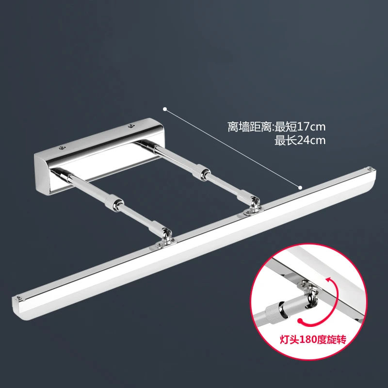 

New Arrival Hot Black/White 400/500mm Led bathroom mirror lights Modern makeup dressing bathroom led mirror lamp