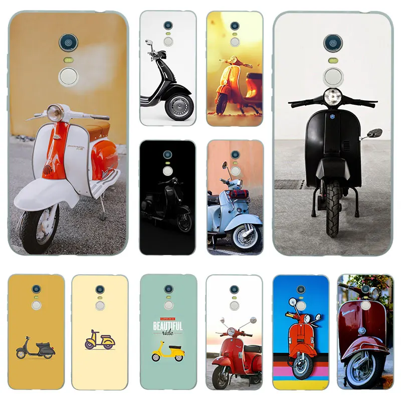 Silicone Cases For Xiaomi Redmi Note 8 Pro 7 6 5 5A 4 4X vespa motorcycle Matte Cover 7A K20 TPU Case |