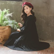 Элегантное платье для девочек Детские платья с длинными рукавами на весну и осень Стильная хлопковая детская одежда