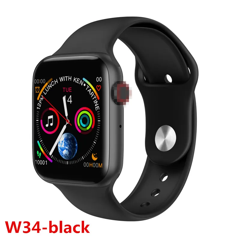 w34 balck AMYNIKEER IWO серия смарт-браслет Смарт-часы фитнес-трекер P4/W34/QW21/W58/F10 PK IWO 8 IWO10 IWO9 - Цвет: w34 balck