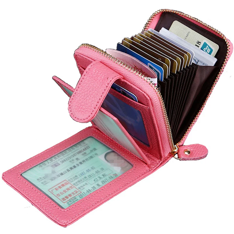 

Anti-theft business card case new leather leather card holder ID credit card box clip anti-magnetic wallet