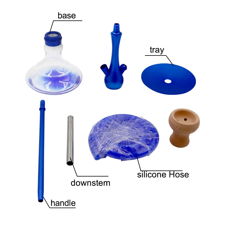 Труба для кальяна SY из матового стекла полный набор с металлическим пинцетом