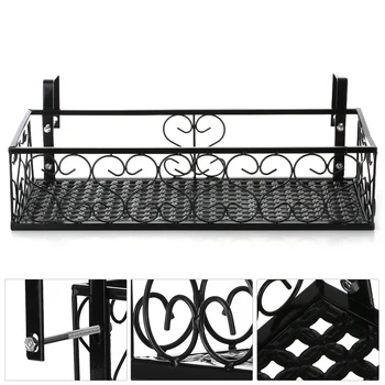 

Hot Flower Pot Stand Storage Rack Deck Rail Flowerpot Railing Shelf Balcony Rail Planter Shelf Fence Railing Flower Pots Holder