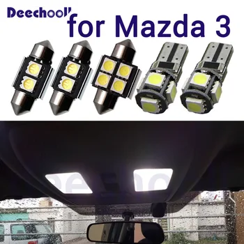 

White LED lamp car license plate light+ Interior Map Dome Trunk Lights bulbs for Mazda for mazda 3 BK BL BM 2004-2018