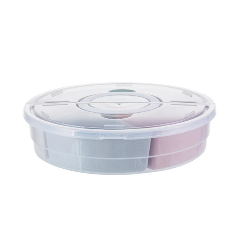Портативный леденец для закусок многофункциональная пятиделенная коробка для фруктов розовый поднос гайка и конфеты, снек обслуживание круглый лоток 31x7,5 см