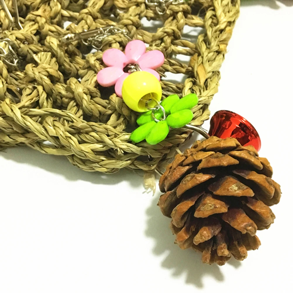 Pet Bird Pine Cone Bell безвредные Висячие качели гамак платформа укусаемые интерактивные игрушки