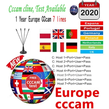 

HD Europe AV cable 1 Year CCCam Newcamd 7 Clines for Satellite tv Receiver FULL HD DVB-S2 Support Spain cline ccam Server