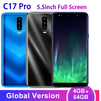 

C17 pro 5.5" 4G RAM 64G ROM 18:9 HD screen Mobile phones android MTK6580 quad core celulares 13MP camera Face ID Smartphones