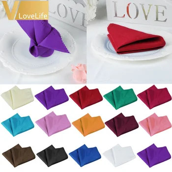 

50pcs 30x30cm Linen Polyester Napkin Wedding Table Napkin Handkerchief Cloth Diner Banquet Party Home Decorations Wholesale
