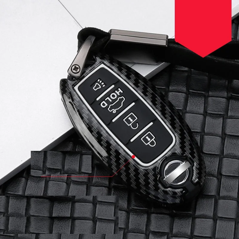 Сплав из углеродного волокна+ силиконовый чехол для ключей чехол для Nissan Qashqai J10 J11 X-Trail t31 t32 kicks Tiida Pathfinder муранское Примечание Juke - Название цвета: D carbob black