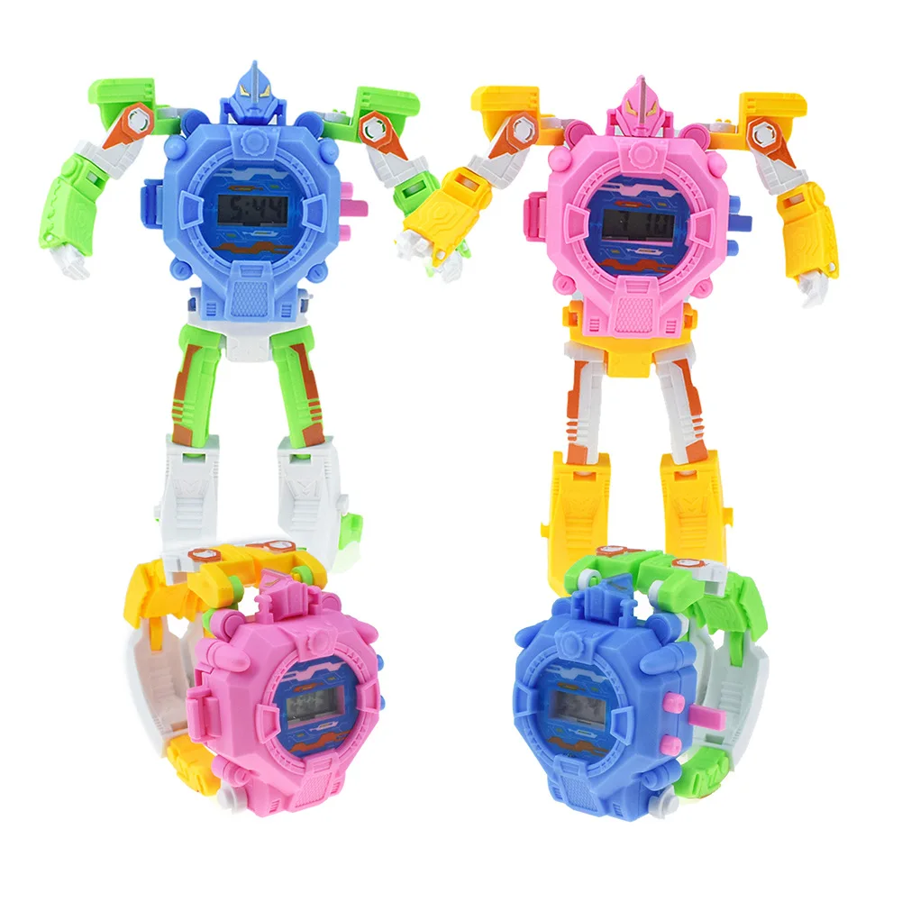 

Douyin Celebrity Style Children Creative Deformation Robot Electronic Watch Band Emission Feature Watch Toy Cross Border