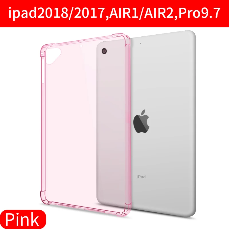 Для нового iPad Air 2 1 9,7 дюймов прозрачный чехол Air3 10,5 inchRubber Прозрачный чехол для планшета Мягкий силиконовый чехол из ТПУ A1822 - Цвет: ipad9.7-Pink