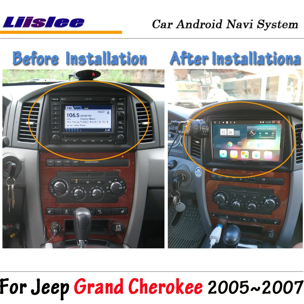 Clearance Liislee Android 8.0 up For Jeep Grand Cherokee 2005~2007 Stereo Screen Carplay BT NO DVD Player GPS Navigation Multimedia System 1