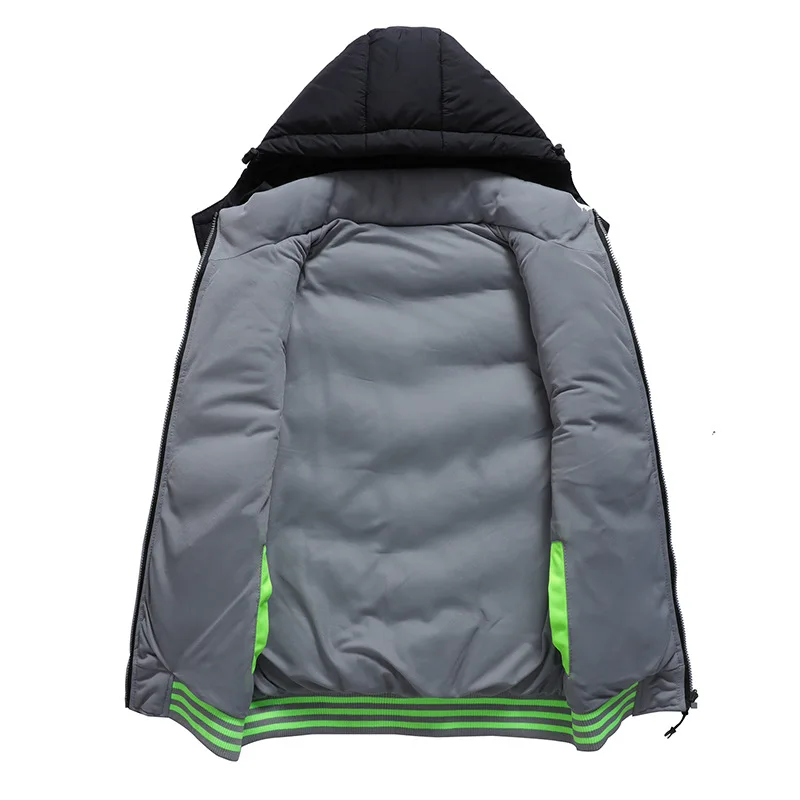 New Winter Casual Cotton Vest Men Fashion Hooded Parka Outerwear Sleeveless Jacket Mens Waistcoat Warm Plus Size 4XL