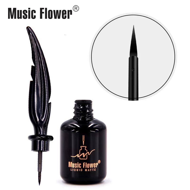 Бренд Music Flower, жидкая подводка для глаз, Водостойкая Подводка для глаз, карандаш для глаз, макияж, черный, быстросохнущий, для век, для женщин, стойкий