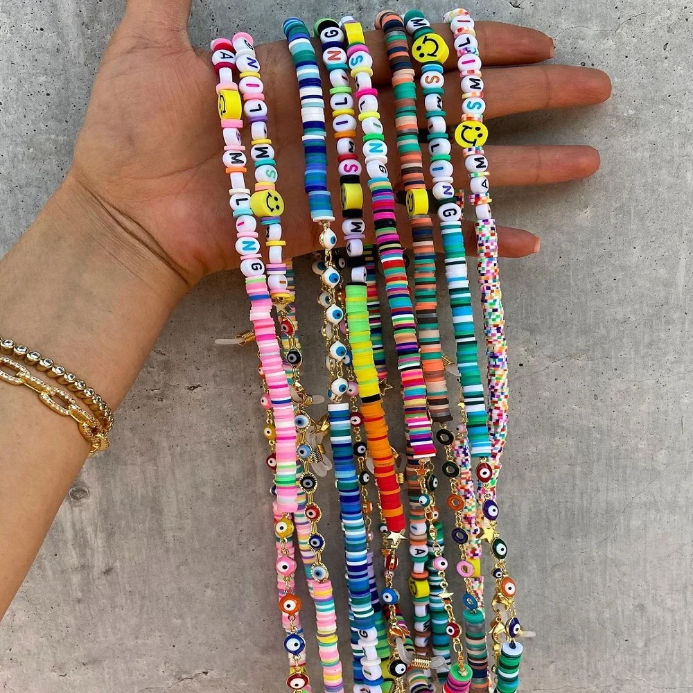 Straps Disc-Chains-Holder Mask Bead Lanyard Letter Necklaces Go2boho-Chain Evil Women Jewelry