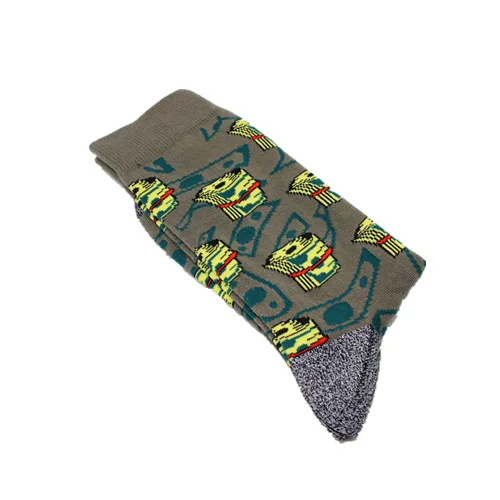 Мужские носки для баскетбола с надписью Happy Compression Harajuku, повседневные Модные хлопковые теплые забавные уличные носки, мужской носок - Цвет: 2