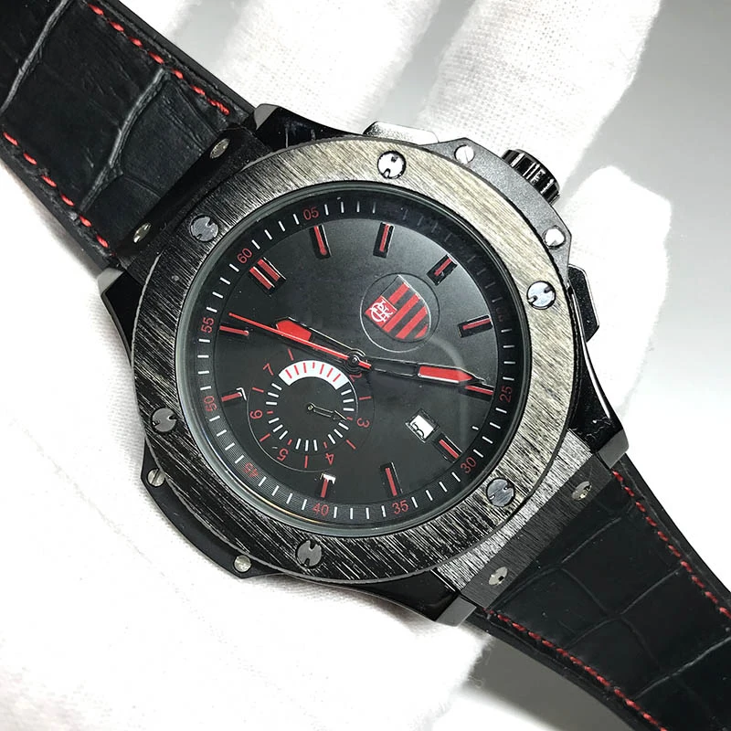 

2019 New 7 types Mens watch black dial automatic self winding glide smooth second hand rubber strap good quality watch