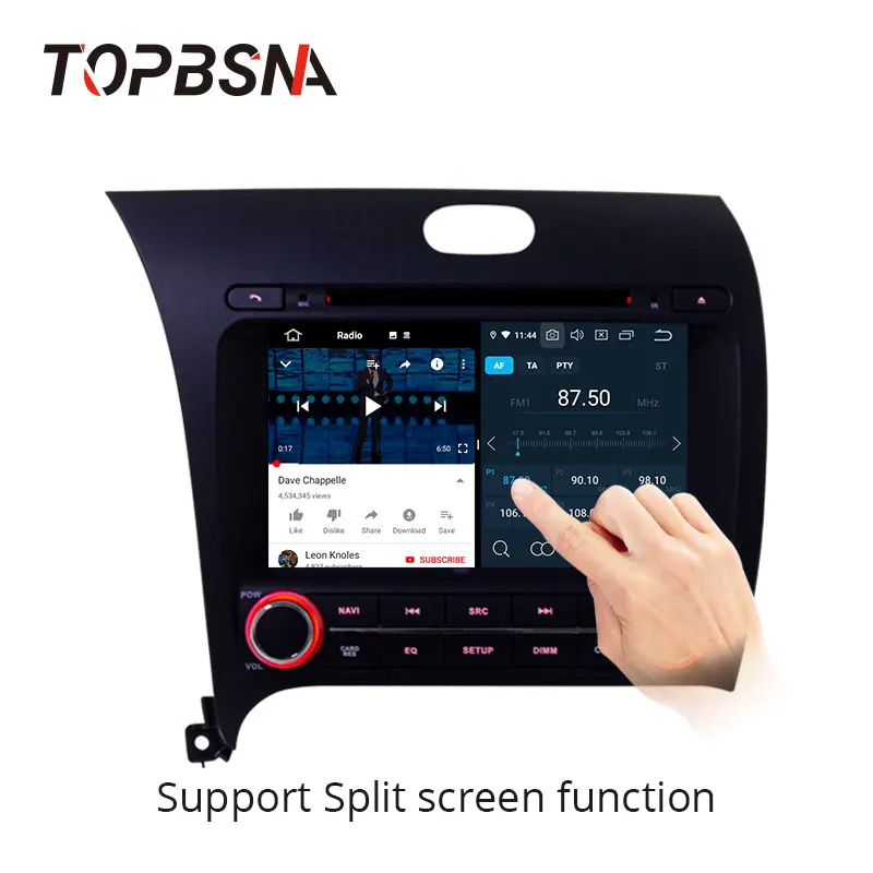 Best TOPBSNA Android 9.0 Car DVD Multimedia Player for Kia CERATO K3 FORTE 2013 2014 2015 2016 WIFI Car Radio Player GPS Navi auto FM 1