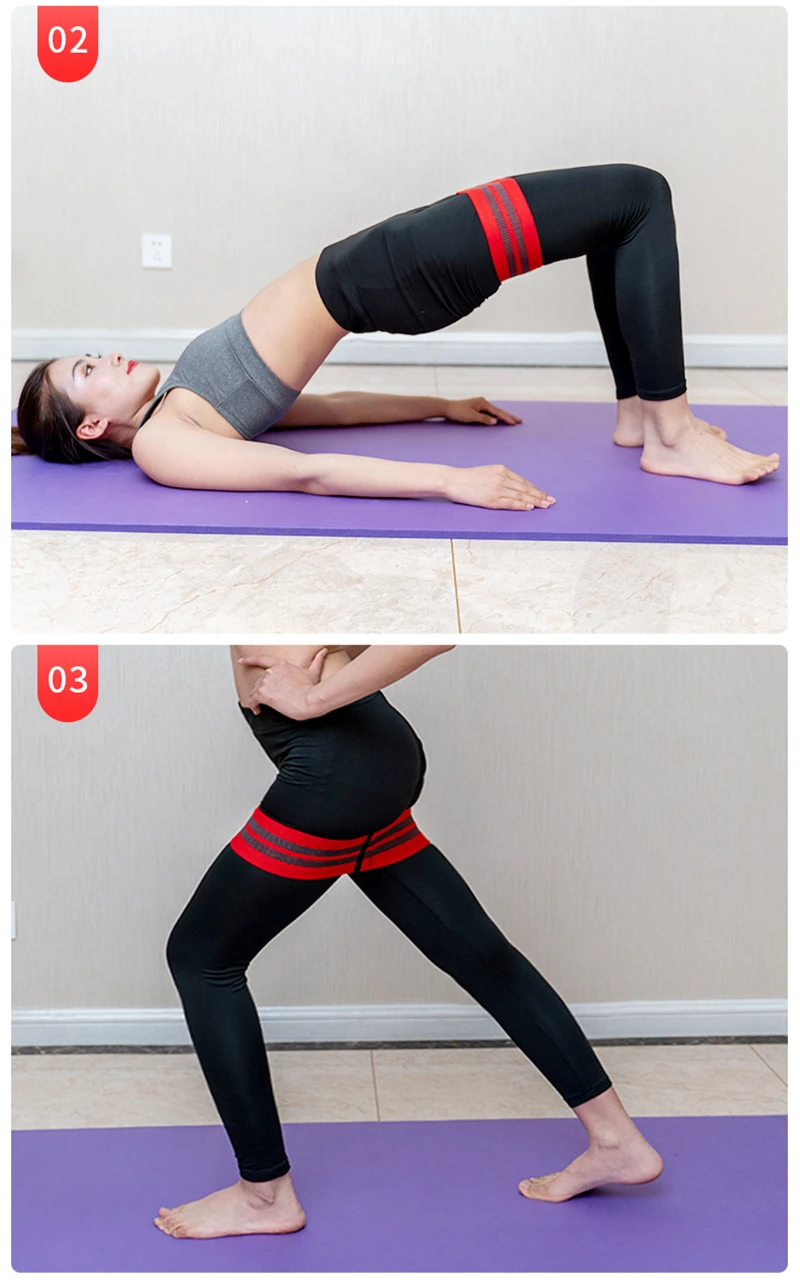 Anti Slip Cotton Hip Band Resistance Bands Booty Exercise Elastic Bands For Yoga Stretching Training Fitness Workout (35)
