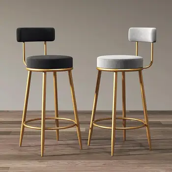 

Nordic Bar Chair Light Luxury Home Island Golden Bar Stool Modern Minimalist High Chair Bar Chair Back Bar Stool