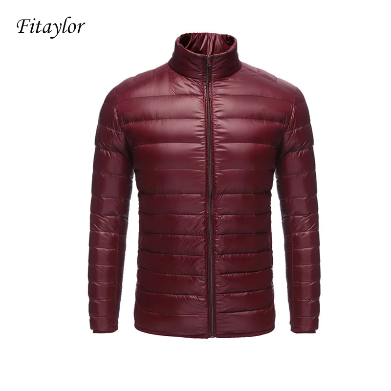 Fitaylor/осенне-зимняя мужская куртка тонкие пальто 90% утиного пуха ультра-легкие