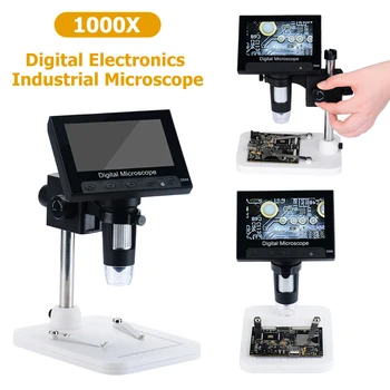 

DM4 4.3inch HD LCD 8LED Magnifier Electronic 1000X Digital Electronic Microscope Endoscope Zoom Camera Magnifier+ Lift Stand F