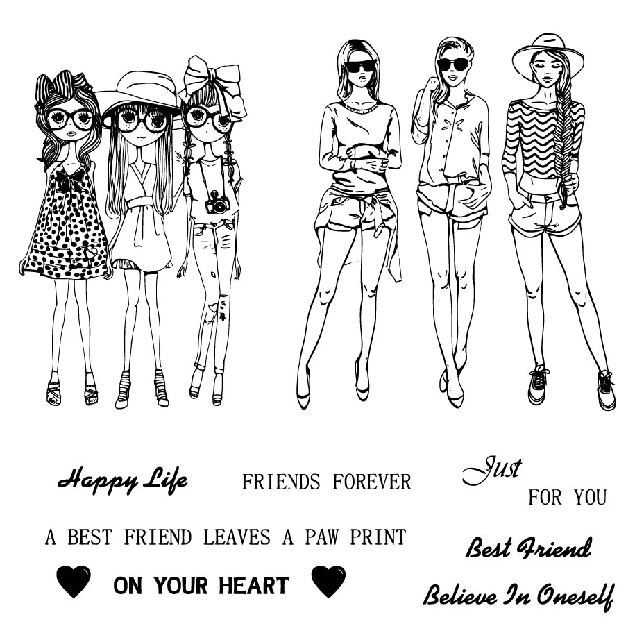 

AZSG Immature/Mature Girls Clear Stamps For DIY Scrapbooking Decorative Card making Craft Fun Decoration Supplies 13*13cm