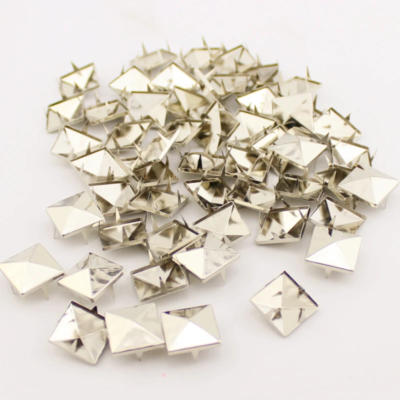 Silver Pyramid Claws Rviets Square Tire Studs Spikes For Leather Craft Clothes metal rivets leather rivets metal studs