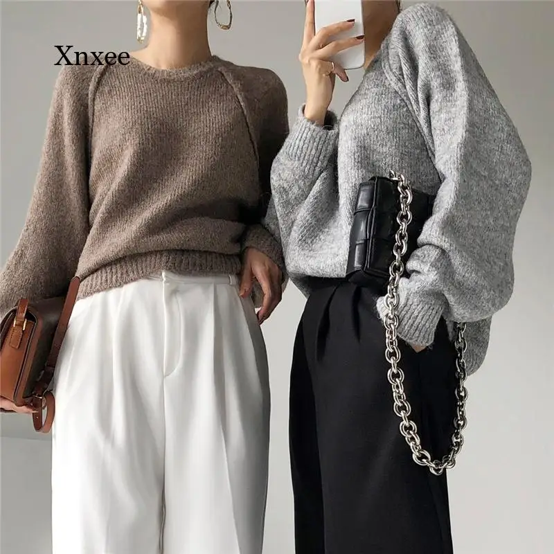 

2021 Spring Winter Knitted Top Colorfaith New Women Sweater Oversize Wild Fashionable Warm Vintage Femininas Pullovers Tee