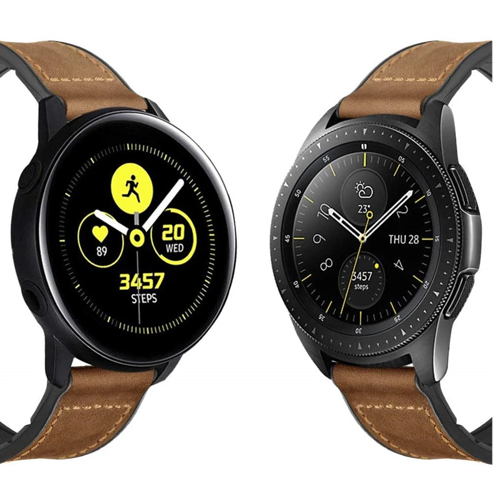 Браслеты для Galaxy Watch 46 мм/Active 2 40 мм 44 мм ремешок 20 мм 22 мм кожаный ремешок для samsung gear s3 классический браслет Forntier