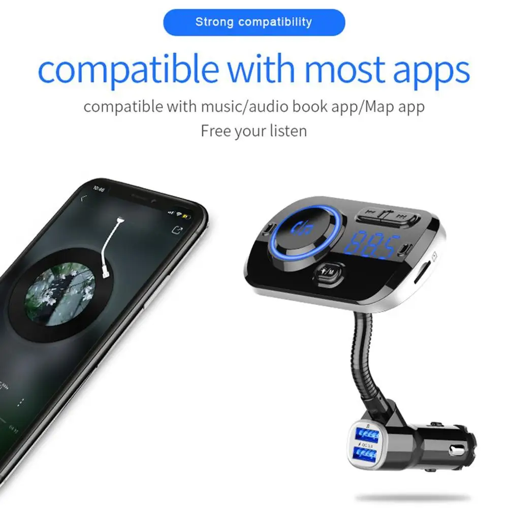 Автомобильное зарядное устройство Беспроводное Автомобильное MP3-плеер Hands-Free вызов автомобиль Быстрая зарядка fm-передатчик беспроводной MP3-плеер